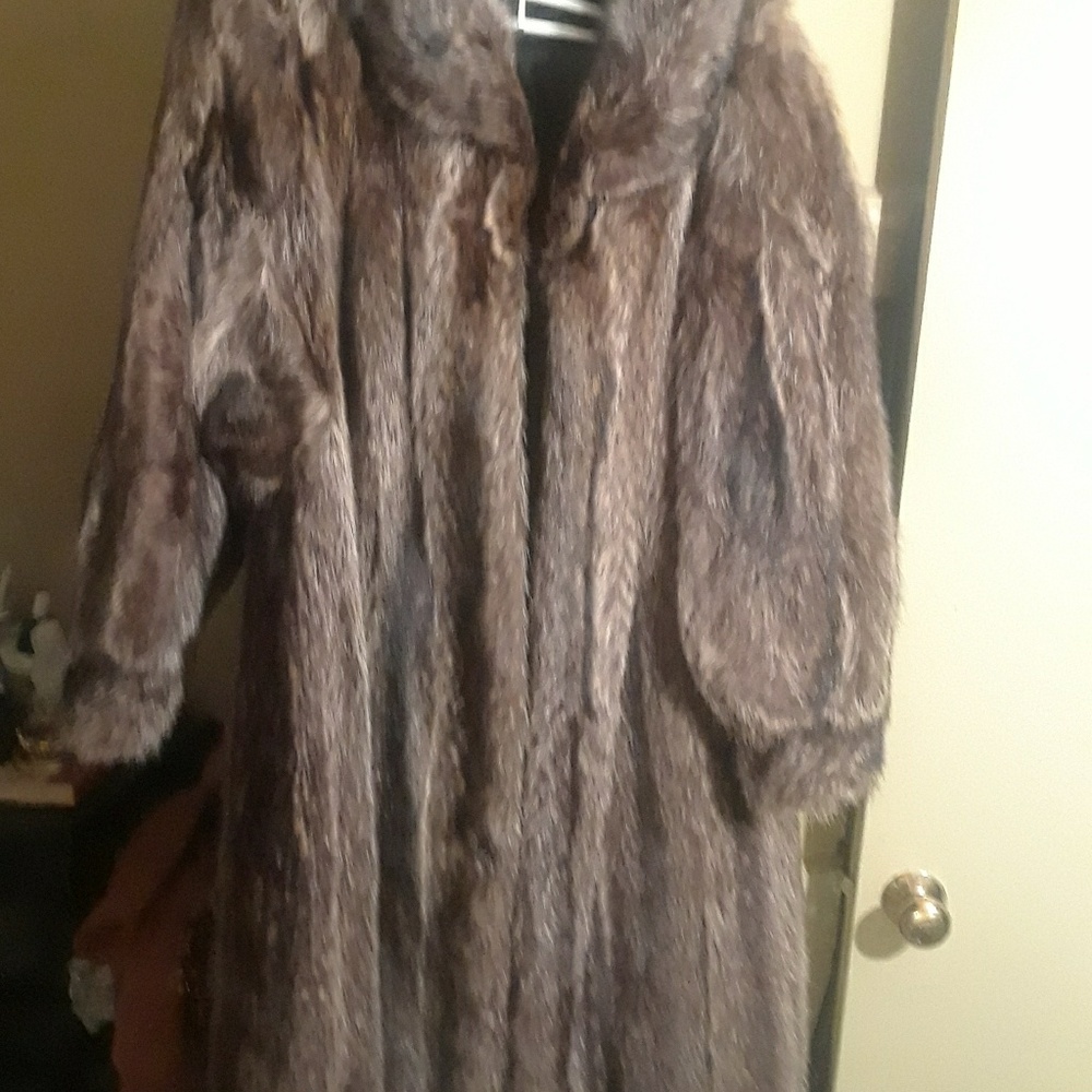 Racoon fur coat